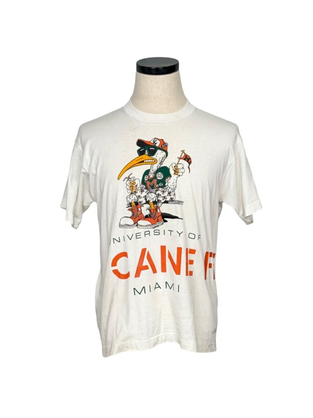 Vintage 90s University Of Miami Cane Fever T-Shirt Screen Stars Best Large